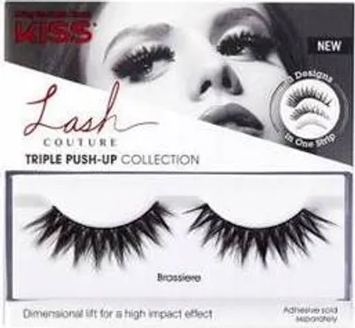 Produktbild von Kiss | Umělé řasy, 3D Push-Up Brassiere páskové řasy, dlouhé, husté, 1 pár