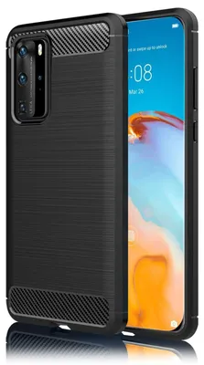 Obrázok produktu pre NALIA Carbon Look Case pre Huawei P40 Pro, puzdro na mobilný telefón, ochranný kryt TPU