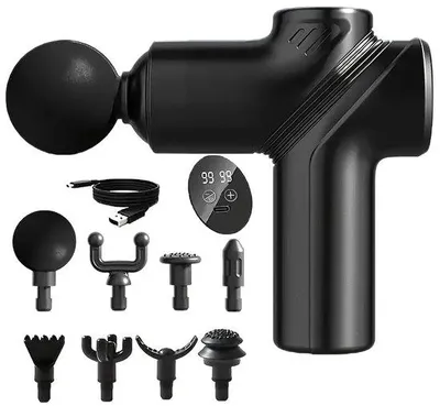Image de Pistolet de massage électrique à usage professionnel, 99 niveaux de vitesse, écran LCD, recharge USB, pour le traitement des fascias