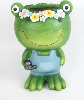 Produktbild von TrendLine Pflanztopf Polyresin Frosch 30 x 17 x 21 cm grün