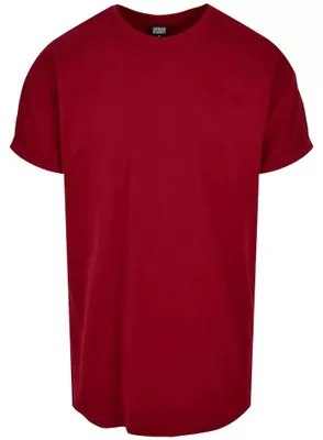Obrázok produktu pre Pánské tričko Urban Classics Long Shaped Turnup Tee brickred - XS