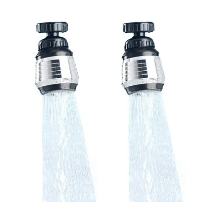 Produktbild von 2er Set Schwenkstrahlregler 6cm Wasserhahnaufsatz Perl- oder Duschstrahl Verstellbar Strahlregler Brause Schwenkbrause Wasserhahn Aufsatz Wassersparer