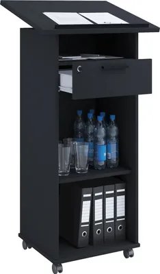 Produktbild von Meeta Schreibtisch , Schreibtisch 3 Regale und 1 Schublade schwarz.
