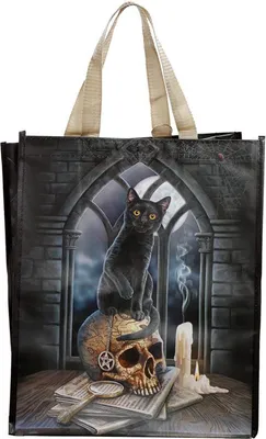 Produktbild von Einkaufstasche Katze mit Schädel, Lisa Parker Katzen Einkaufstaschen Geschenkidee Tiere