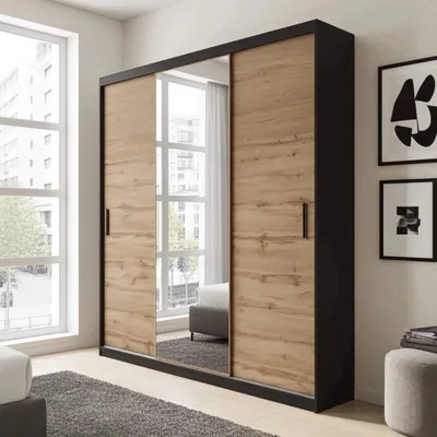 Productafbeelding van Kledingkast MIRANO 250 cm, eikenhout, schuifdeuren, zwevend model