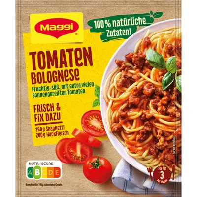 Produktbild von Maggi Fix für Tomaten Bolognese fruchtig tomatig mediterran 50g