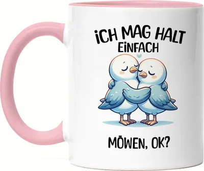 Produktbild von Ich mag halt einfach Möwen, ok? Tasse rosa Umarmung Möwen Fan Liebe