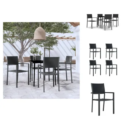 Image de vidaXL Ensemble de jardin 5 pièces noir - Ensemble de meubles de jardin