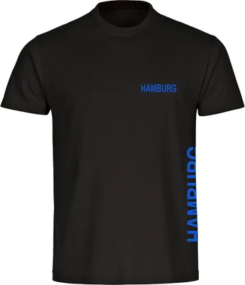 Produktbild von multifanshop Kinder T-Shirt - Hamburg - Brust & Seite, schwarz, Größe 152