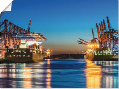 Produktbild von ARTland Poster Hamburg Hafen am Abend 2 Größe: 40x30 cm