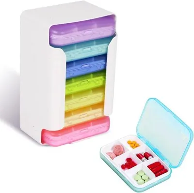 Produktbild von Famanu Pillenbox 7 Tage - Wöchentlicher Pillenorganizer, Tragbar und Kompakt