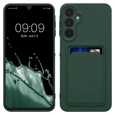 Produktbild von kwmobile Handyhülle für Samsung Galaxy A16 5G Hülle mit Kartenfach - TPU Case - Kabelloses Laden - Schutzhülle Cover in Dunkelgrün