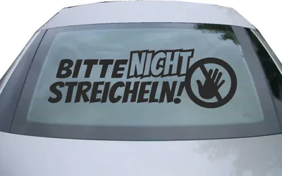 Produktbild von Indigos UG - Aufkleber Heckscheibe & Motorklappe DE6958 - schwarz - 600x189 mm - Bitte nicht streicheln - Auto Scheiben Fenster Heckklappe Tuning Racing JDM - Die cut