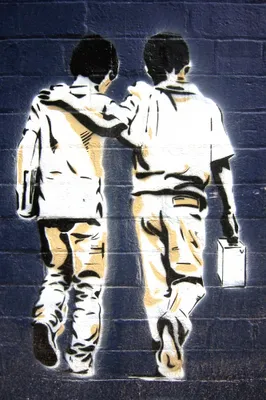 Obrázek produktu pro Graffiti umělecký tisk obrazu - Přátelé (120 x 80 cm)