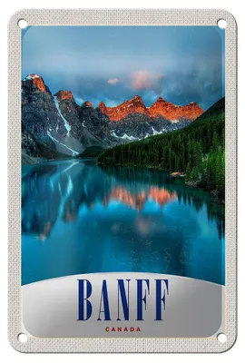 Produktbild von Blechschild Reise 12x18cm Banff Kanada Europa Meer Urlaub Schild