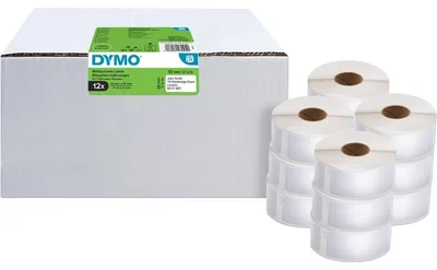 Productafbeelding van Dymo 2093095, veelzijdig etiket, 32 x 57 mm, wit, 12 rollen met 1000 stuks per rol.