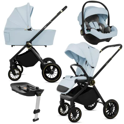 Zdjęcie produktu dla BabyLux® Wielofunkcyjny Wózek Dziecięcy 4w1 ROSSO, Kolor Niebieski, Gondola, Spacerówka, Fotelik Samochodowy, Baza, Akcesoria Lekki Kompaktowy