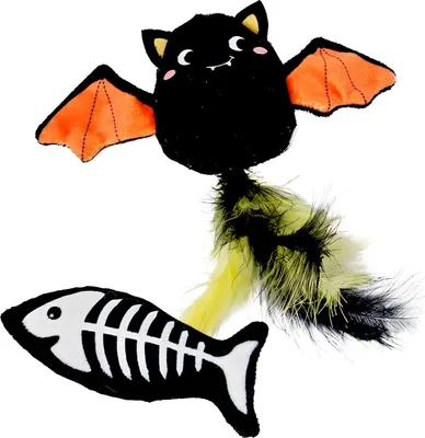 Produktbild von Nobby Katzenspielzeug Halloween Fledermaus und Fisch