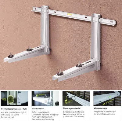 Produktbild von Rodigas MS230 Universal Wandkonsole Halterung für Klimaanlage Klimagerät 120 kg