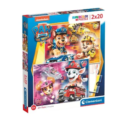 Produktbild von Clementoni-Puzzle 2x20 SuperKolor Paw Patrol 24786