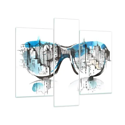 Produktbild von Bilder auf glas - Gläser Fenster Gebäude Wolkenkratzer - 95x80cm - Glasbilder - Wandbilder - Kunstdruck - Wanddekoration aus Glas - Glas Bilder - Wandbild auf Glas - GCB95x80-3040