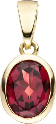 Produktbild von Anhänger Granatanhänger roter Granat in Ovalform 333 Gold Gelbgold