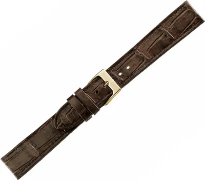 Produktbild von Herzog Italo-Kroko maroni > Uhrenarmband braun > Leder Krokoprägung , Stegbreite:18mm, Schließe:Gelbgolden