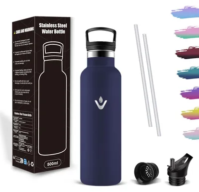 Productafbeelding van Mujigaga roestvrijstalen drinkfles, thermosfles van 500 ml, lekvrije waterfles