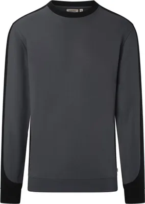 Image de HAKRO Sweatshirt contrasté MIKRALINAR® ECO 549, karbongrau/schwarz, XL