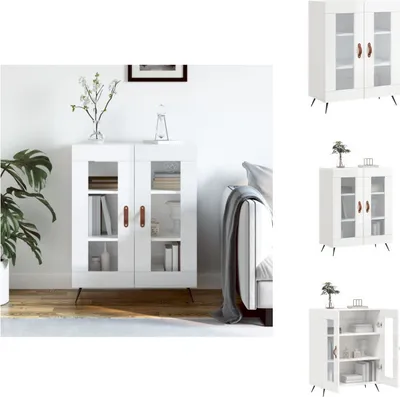 Image de vidaXL Sideboard Blanc brillant 69,5x34x90 cm Bois composite - Sideboards