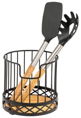 Productafbeelding van Bremermann keukengerei houder met bamboe, bestekhouder, Ø 15,5 x 15 cm