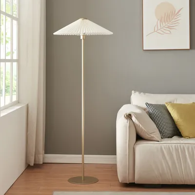 Immagine prodotto di Lampada da terra 'Appledore' a 1 luce con interruttore a pedale in metallo 147 cm colore oro / bianco