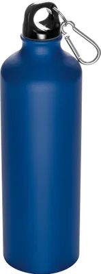 Produktbild von Aluminium Trinkflasche mit Karabinerhaken / Sportflasche / 800ml / Farbe: blau