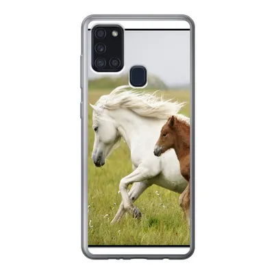 Produktbild von MuchoWow® Handyhülle Schutzhülle Hülle für Samsung Galaxy A21s Pferde - Tiere - Gras Silikon Softcase Handy Hülle - Hartschale