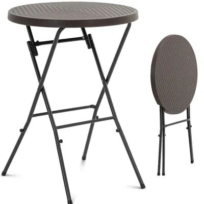 Zdjęcie produktu dla Stół Cateringowy Ogrodowy Składany Okrągły 79 X 110 Cm Czarny