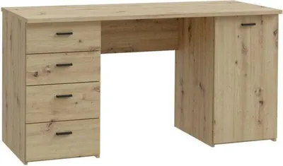 Image de Bureau droit - GOLDSBORO - Chene artisan / Noir - 145,2 x 60 x 75,3 cm