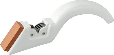 Produktbild von Fackelmann NIROSTA Messer-/Scherenschärfer, Messerschleifer aus Edelstahl, Schleifgerät mit Wetzstein (Farbe: Weiß/Orange)