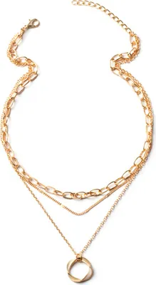 Produktbild von 3-teilige mehrlagige stapelbare Choker-Halskette, exquisiter Kreisanhänger, Schlüsselbeinkette, Schmuck für Frauen, Teenager und Mädchen, hypoallergen, vielseitige süße Halskette für jeden Anlass