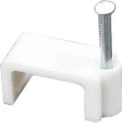 Produktbild von Nagelschelle mit Nägel 8x6mm 100 Stück FLOP Schelle Kabel Kabelklemme weiss