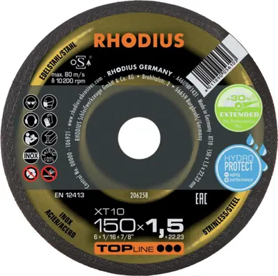 Obrázok produktu pre Rhodius 206258 Cutting disc (straight) 150 mm 1 pc(s) Stainless steel, Steel