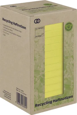 Produktbild von Haftnotiz oeco 5878 RC 75x75mm 100 Blatt gelb 16 Stück Packung mit 12 Stück