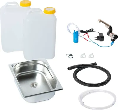 Immagine prodotto di 230V Kit cucina camper lavello 325x265x100mm Barwig cromo 19 litri T4, Citroen
