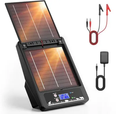 Productafbeelding van Elektrisch Hek Systeem - 6-12 kV Instelbare Spanning - 32 km Bereik - 18000 mAh Accu - Zonne-energie - Voor Landbouw En Tuin