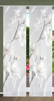 Produktbild von LAIRA Schiebegardine  recyceltes Polyester, 245x60 cm, Blumendruck