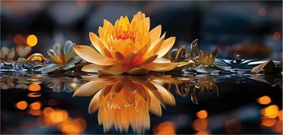 Produktbild von Leinwandbild - Mehrfarbig - 70 x 33 cm - Seerose
