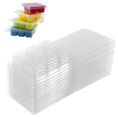Image de Omgoods - Moules pour bougies, 50 pièces - Moules réutilisables pour bougies - Plastique PET - Léger - Durable - 6 cavités - 4,4 x 3,1 x 1 inch - Moule à bougies