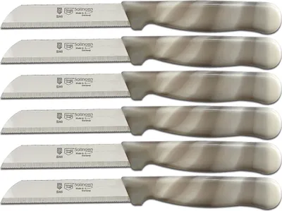 Produktbild von SMI Schälmesser Set 6-tlg - Wellenschliff Gemüsemesser & Obstmesser, Grau-Weiß, Solingen