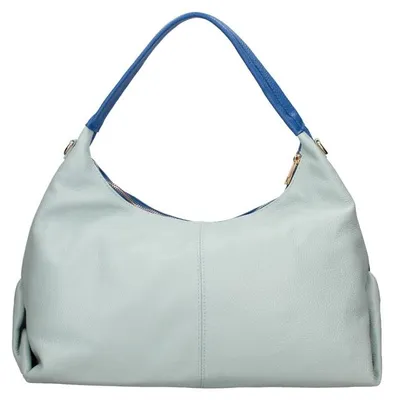 Imagen del producto de Bolso de hombro para mujer, de cuero genuino, con cremallera, correa ajustable, fabricado en Italia