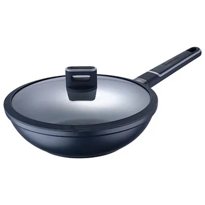 Imagen del producto de Sartén wok Masterpro, color índigo y , de aluminio (diámetro 28 cm)