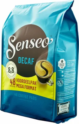 Produktbild von Senseo Kaffeepads Decaf / Entkoffeiniert, Reiches Aroma, Intensiv & Ausgewogen, Kaffee für Kaffepadmaschinen, 48 Pads
